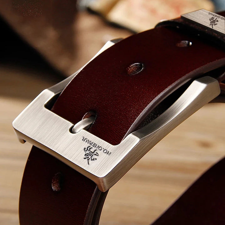Men’s Leather Buckle Denim Belt 2025