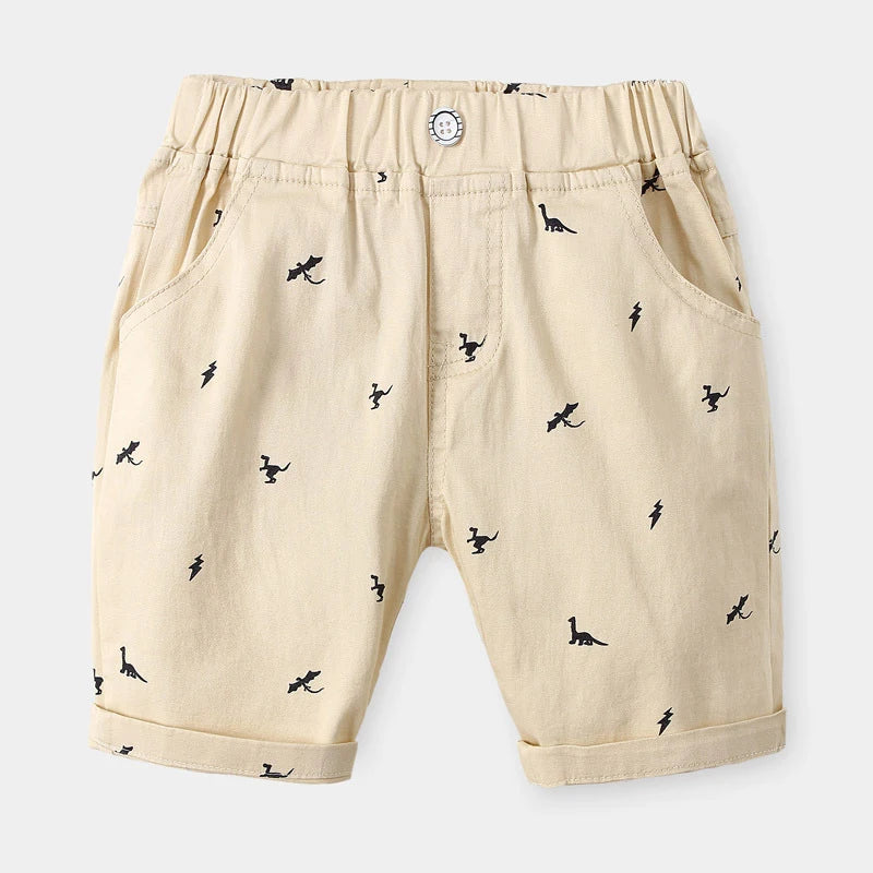 Boys Cartoon Print Summer Cotton Shorts