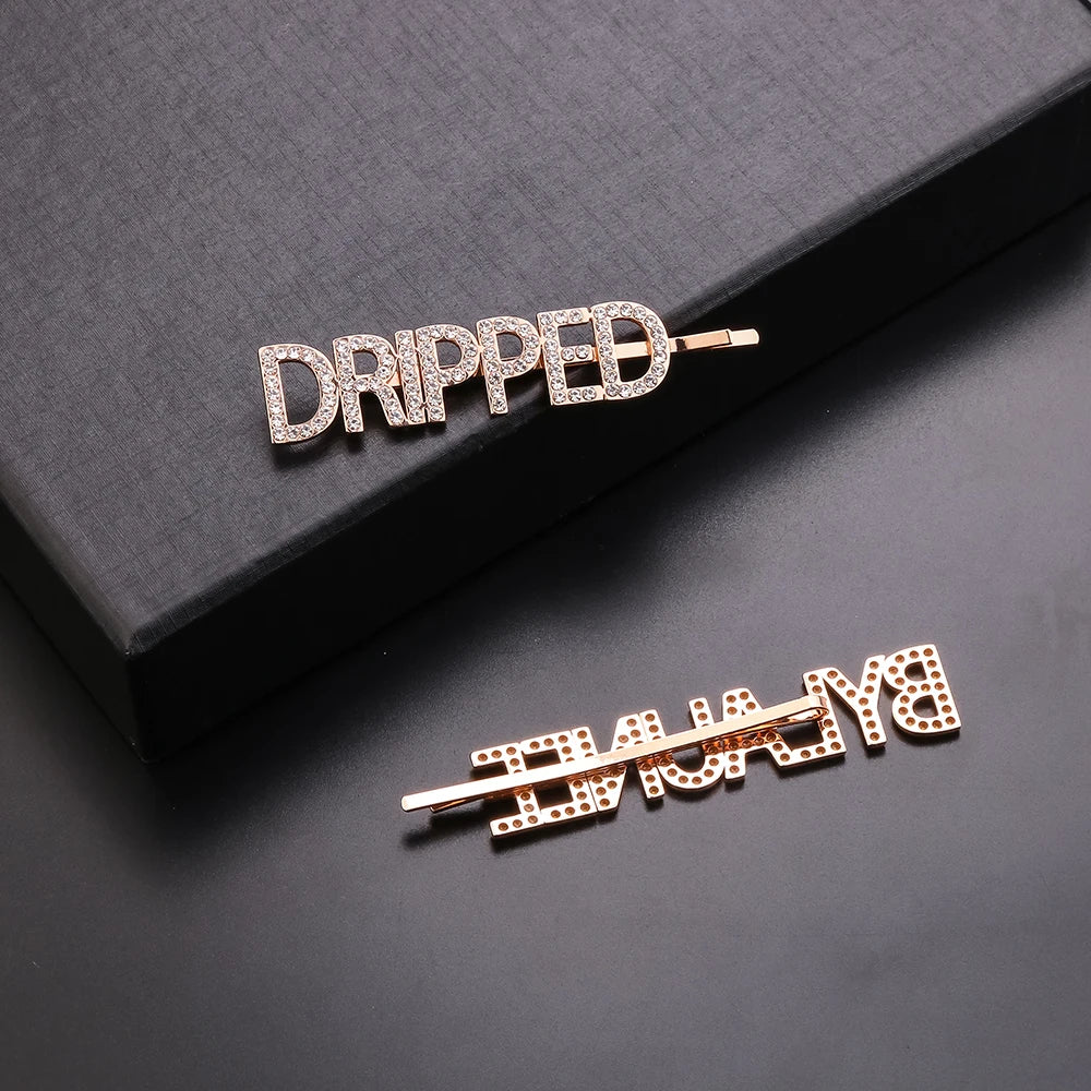 Lateefah Custom Rhinestone Letter Hairpin
