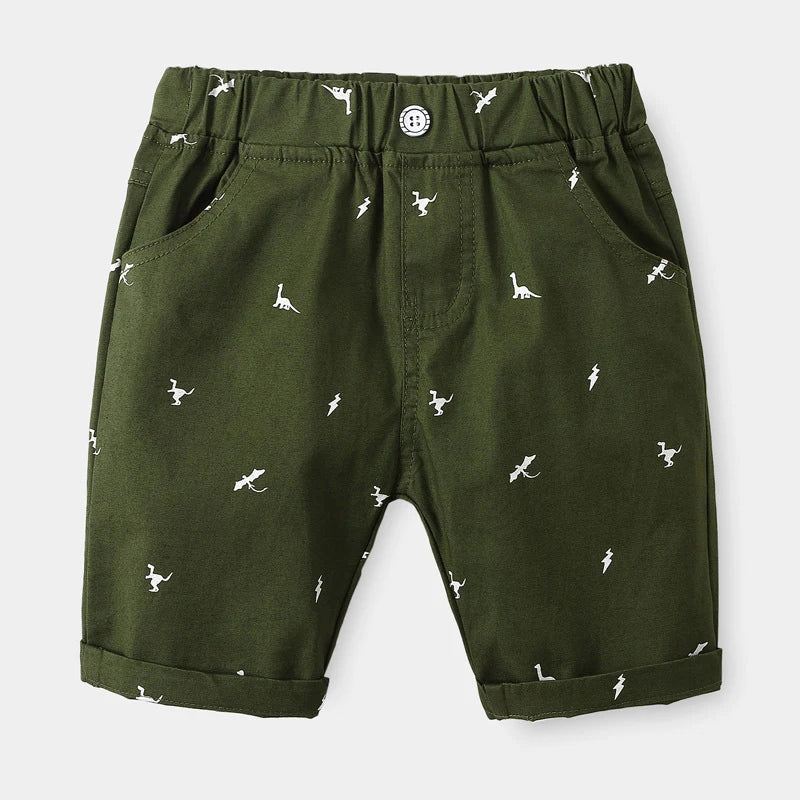 Boys Cartoon Print Summer Cotton Shorts