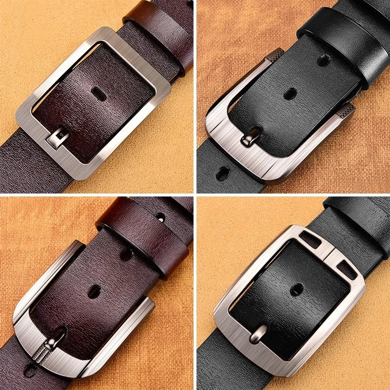 Men’s Leather Buckle Denim Belt 2025