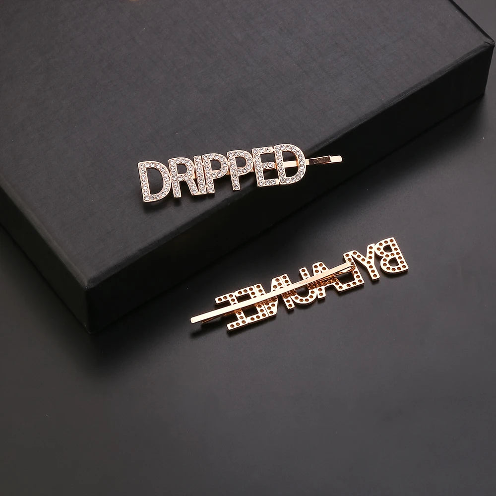 Lateefah Custom Rhinestone Letter Hairpin