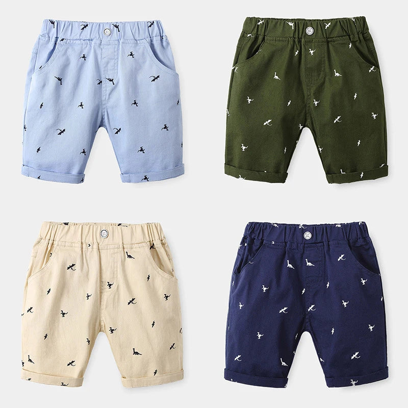 Boys Cartoon Print Summer Cotton Shorts