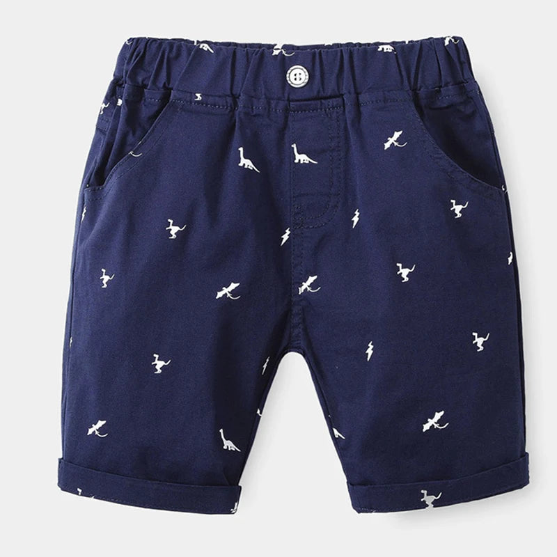 Boys Cartoon Print Summer Cotton Shorts