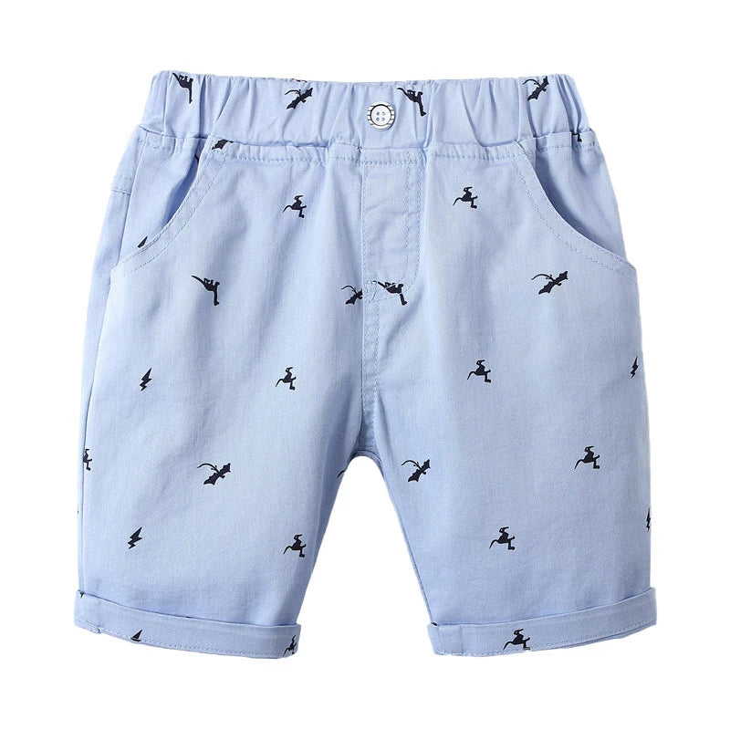 Boys Cartoon Print Summer Cotton Shorts