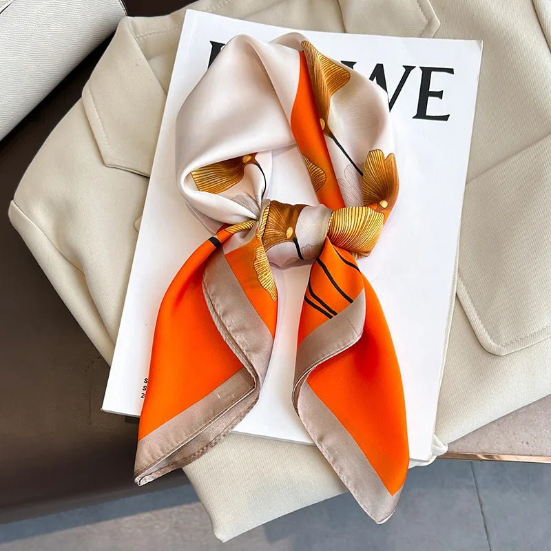 LuxeSilk 70x70cm Printed Women’s Square Scarf – 2025 Fashion Collection