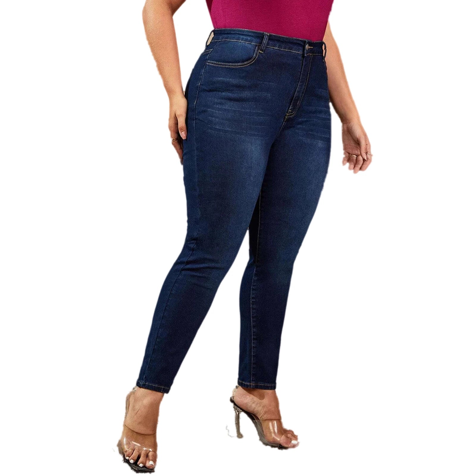 Plus Size High Waist Skinny Jeans