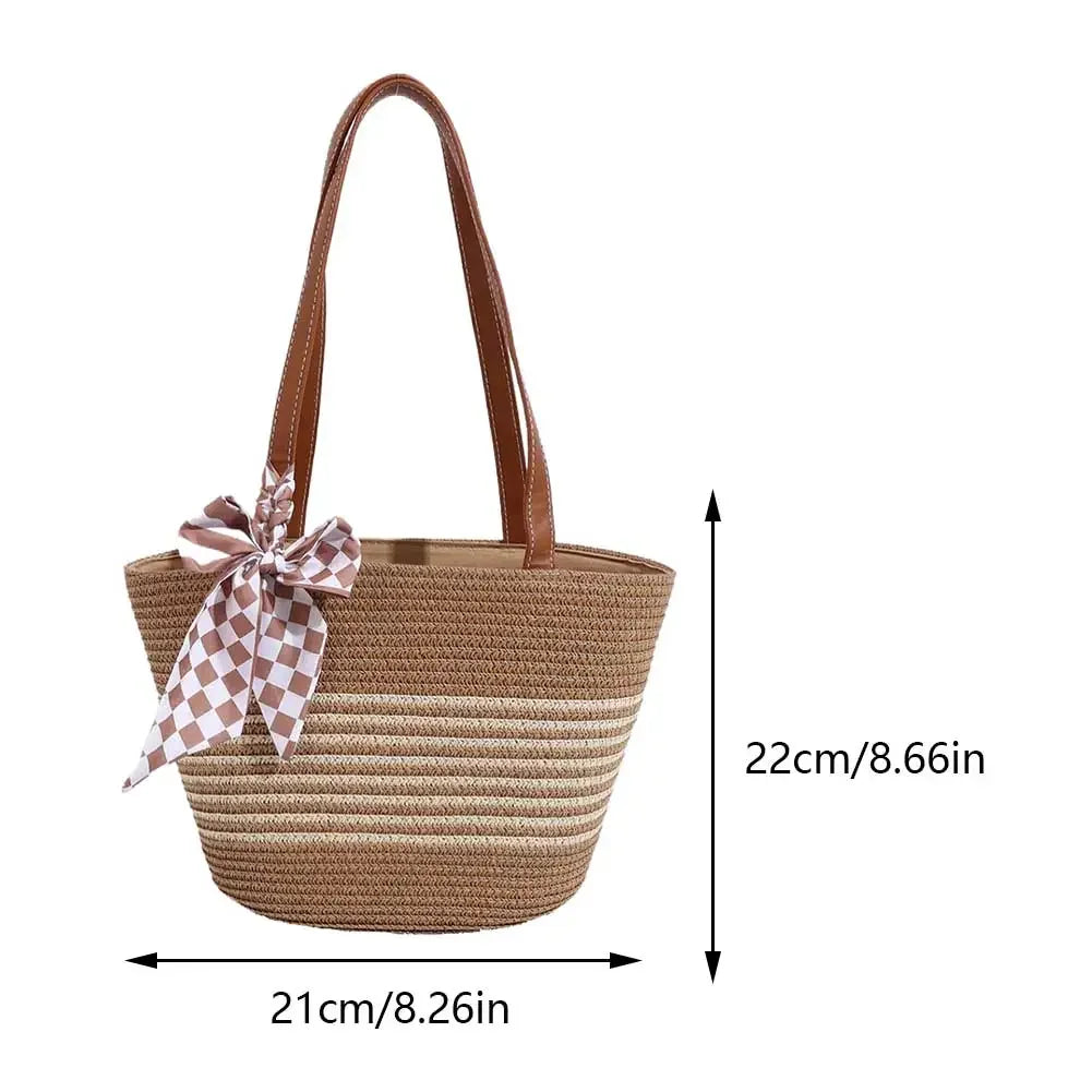 Women’s Straw Crochet Beach Tote Bag