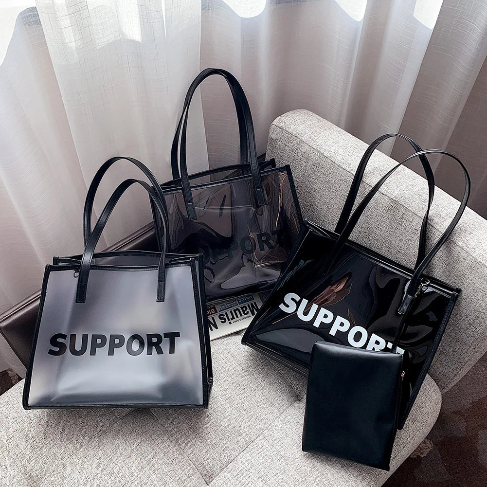 Women’s Clear PVC Jelly Tote Handbag