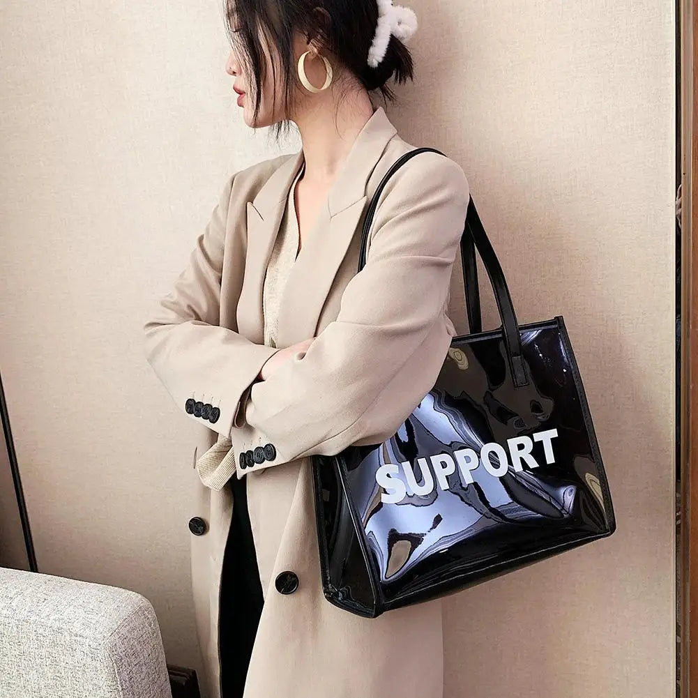 Women’s Clear PVC Jelly Tote Handbag