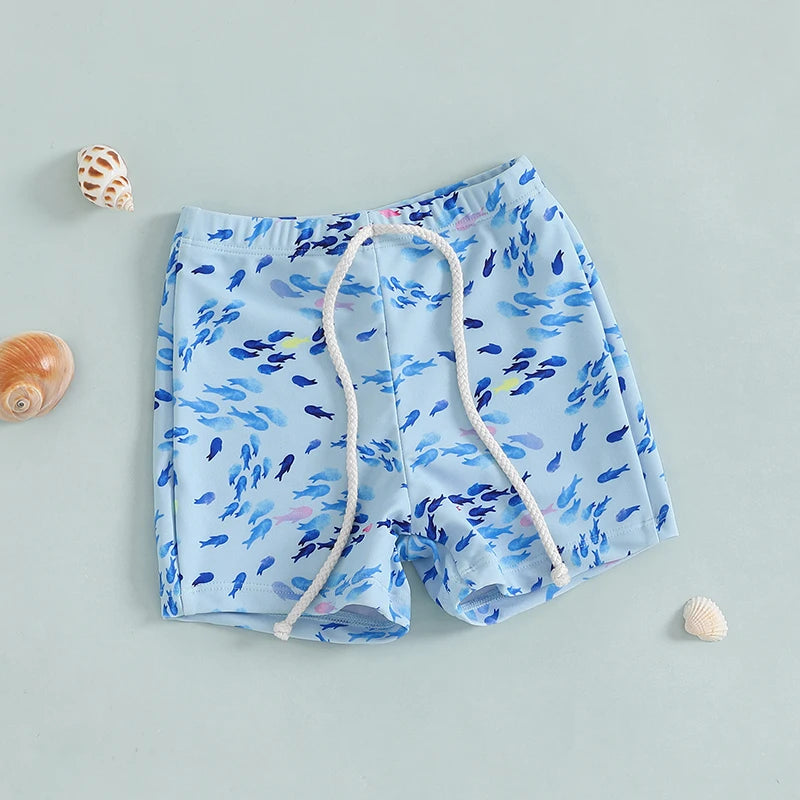 Kids Animal Print Quick-Dry Swim Trunks