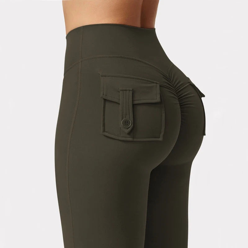FlexWide Women’s High-Stretch Wide Leg Yoga Leggings with Pockets