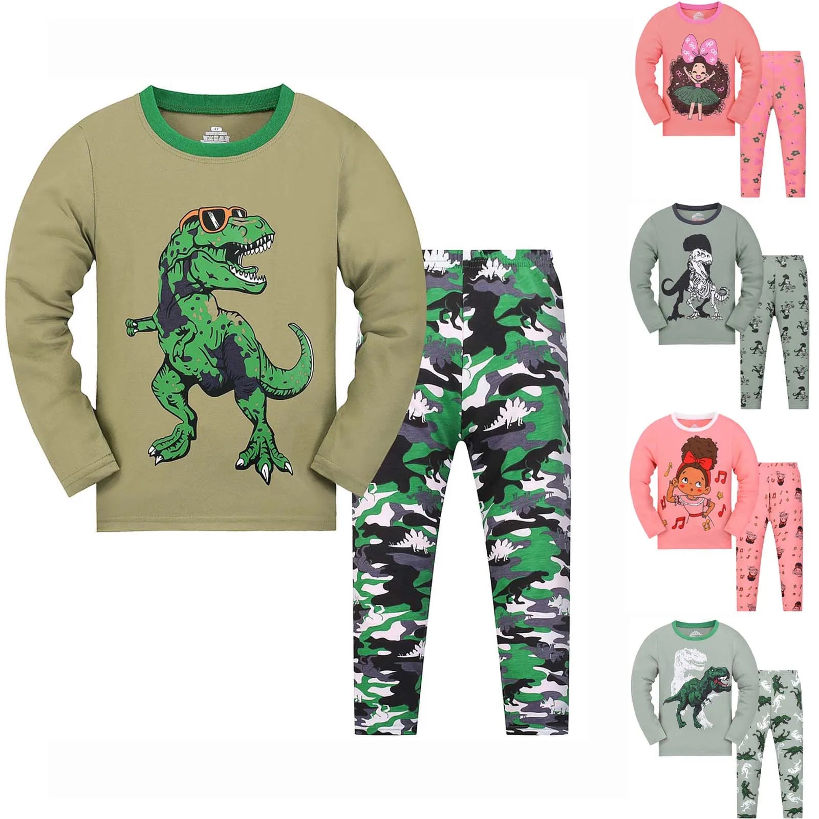 Toddler Dinosaur Pajamas 4-Piece Set