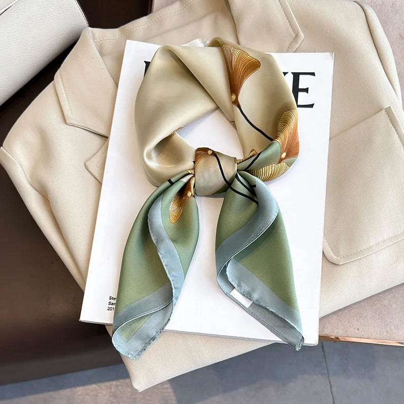 LuxeSilk 70x70cm Printed Women’s Square Scarf – 2025 Fashion Collection
