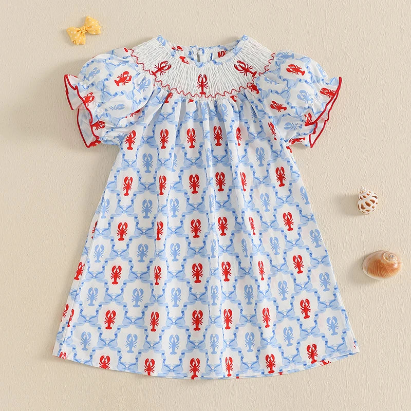 Baby Girls Crab Print Summer Dress