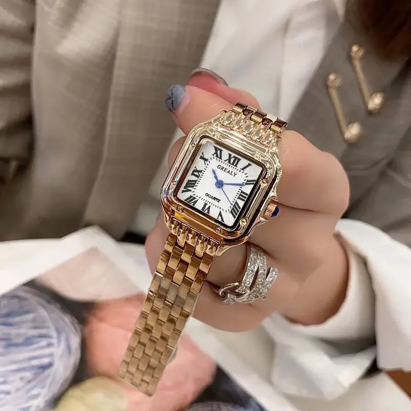 LuxeSquare Women’s Gold Fashion Watch