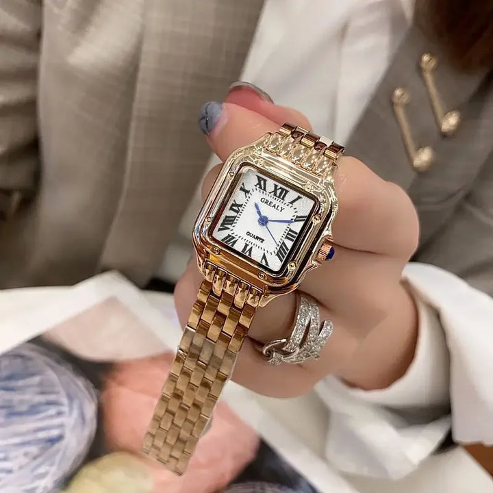 LuxeSquare Women’s Gold Fashion Watch