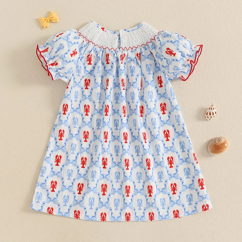 Baby Girls Crab Print Summer Dress