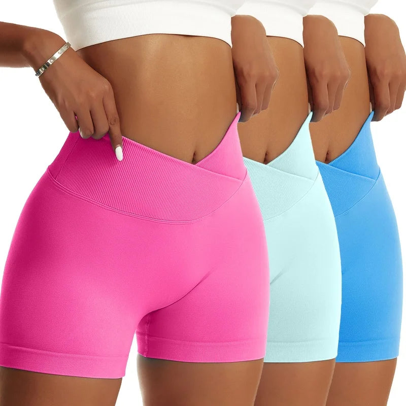 3-Pack Women’s Peach High-Waist Sports Shorts