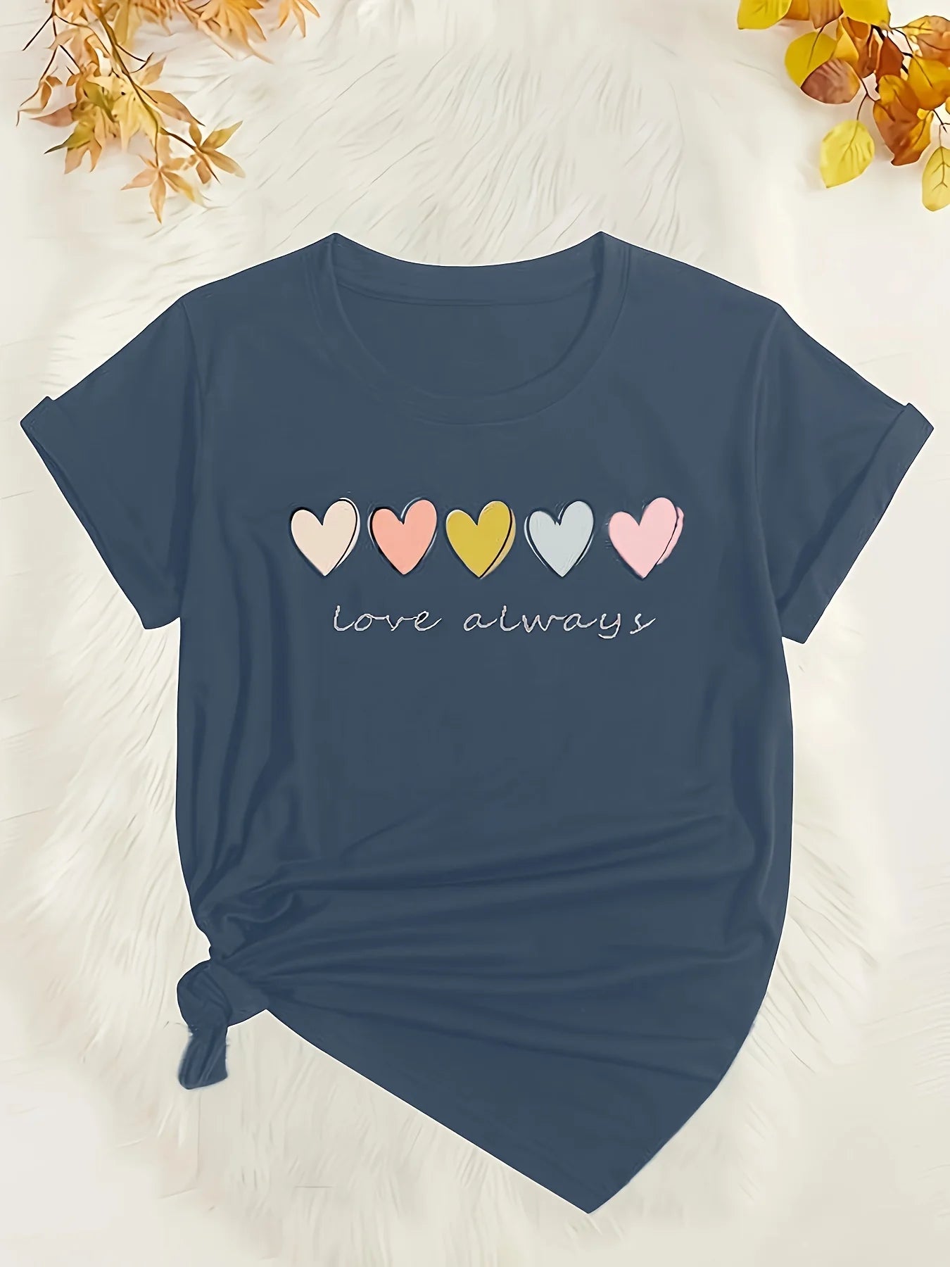 Plus Size Women's Love Print T-Shirt