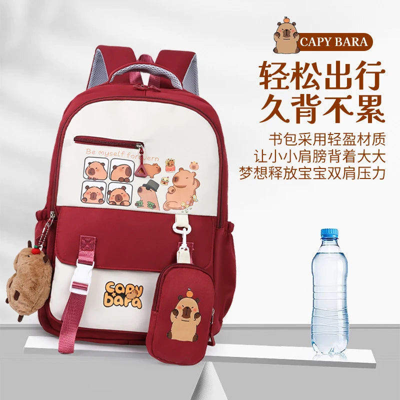 Cartoon Capybara Kawaii School Backpack