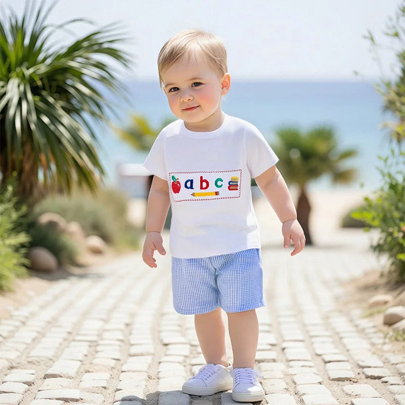 Boys Summer Outfit Set – Graphic Tee & Camo Shorts