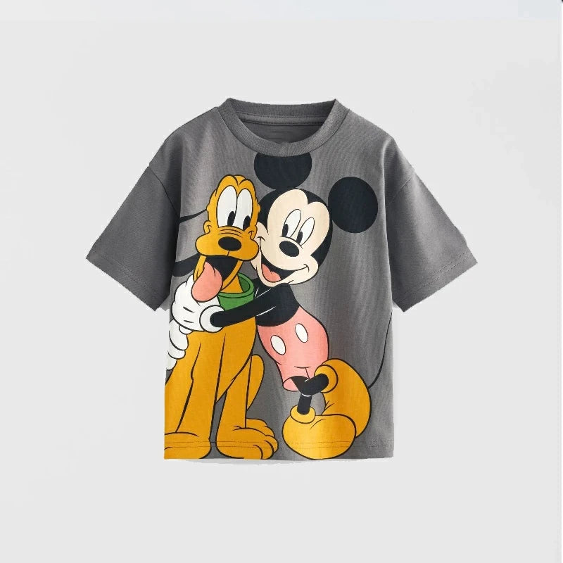 Printed Cartoon Mickey T-Shirt – Summer Fun for Kids!
