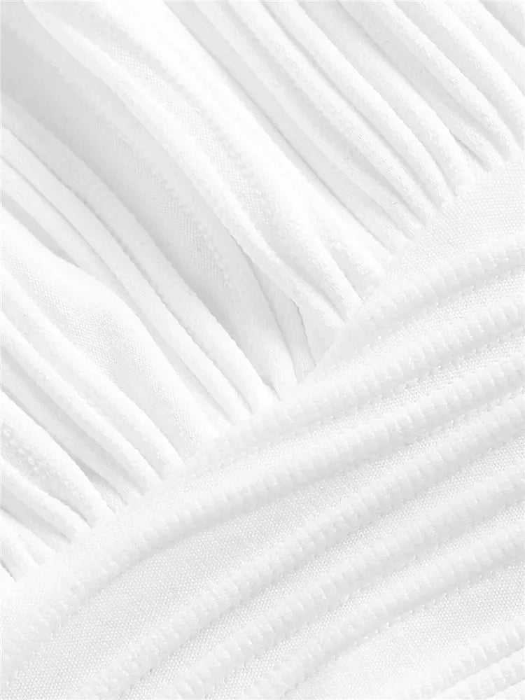 White Backless Crop Halter Top