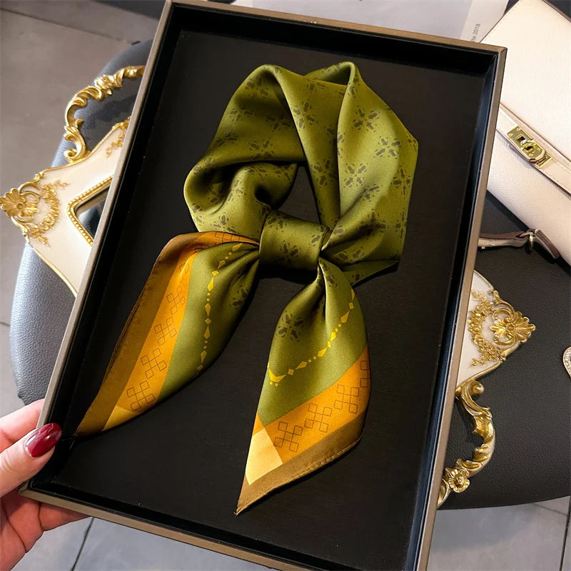 LuxeSilk 70x70cm Printed Women’s Square Scarf – 2025 Fashion Collection