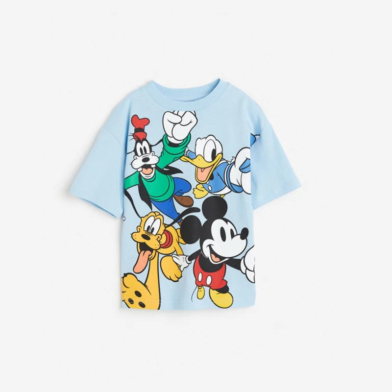 Printed Cartoon Mickey T-Shirt – Summer Fun for Kids!