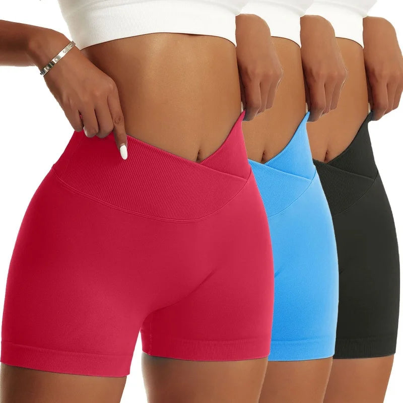 3-Pack Women’s Peach High-Waist Sports Shorts