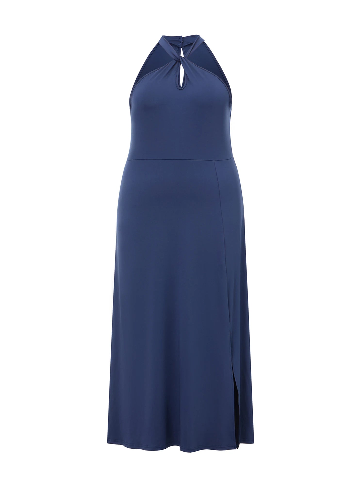 Elegant Plus Size Halter A-Line Dress