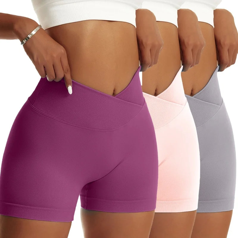 3-Pack Women’s Peach High-Waist Sports Shorts