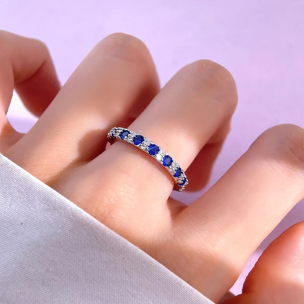 Women’s 925 Silver Blue Zircon Ring