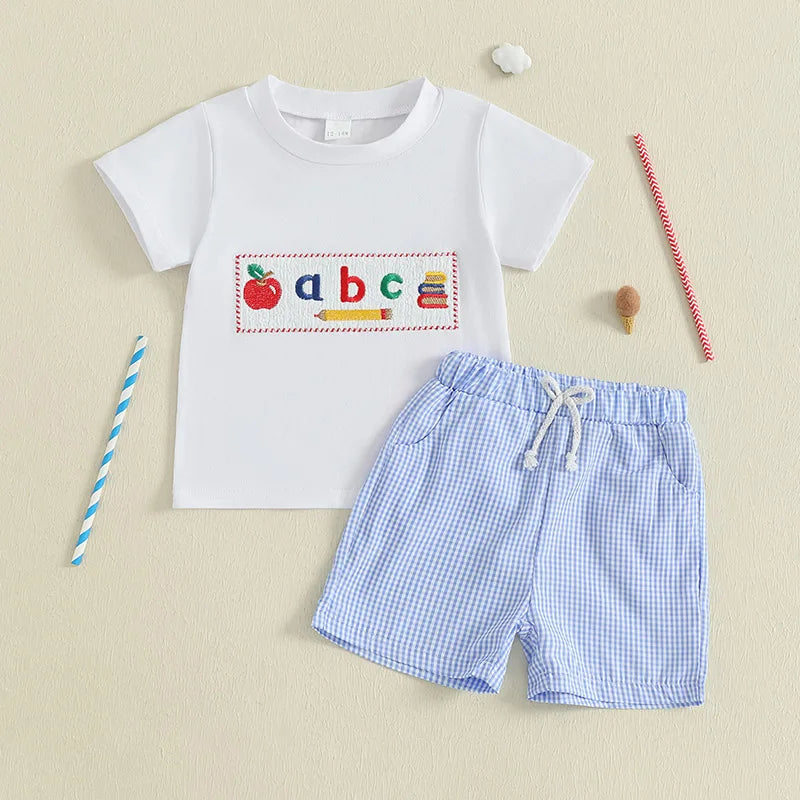 Boys Summer Outfit Set – Graphic Tee & Camo Shorts