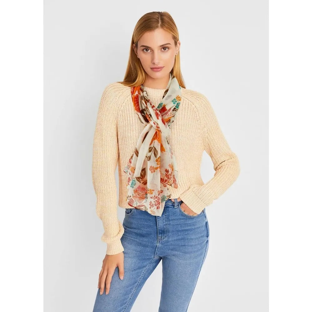 Women’s Lightweight Floral Cotton Scarf