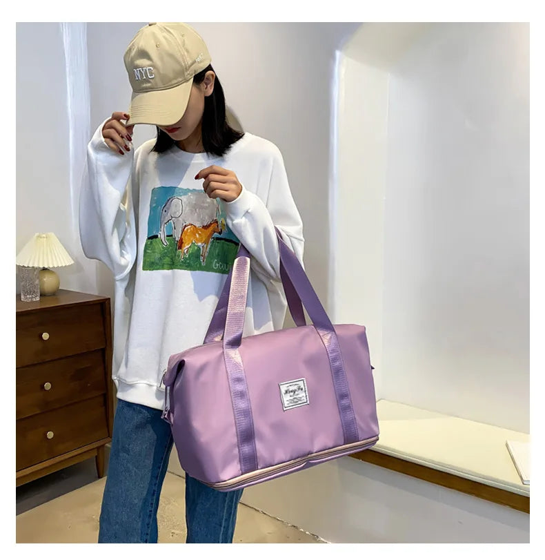 UNIXINU Waterproof Nylon Travel Duffle Bag for Women – Large Capacity Tot