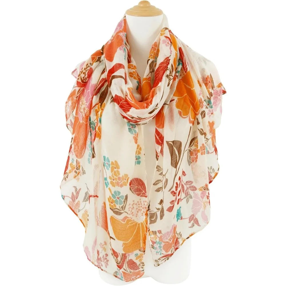 Women’s Lightweight Floral Cotton Scarf
