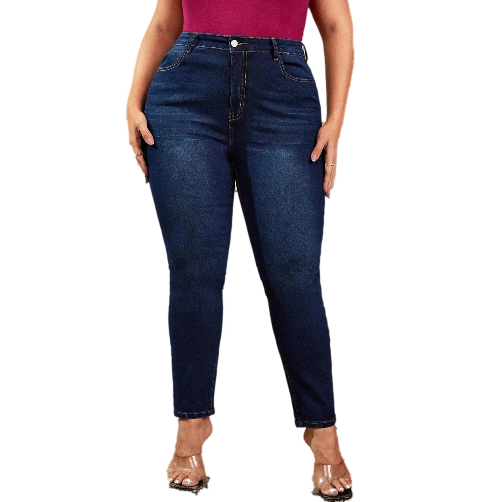 Plus Size High Waist Skinny Jeans