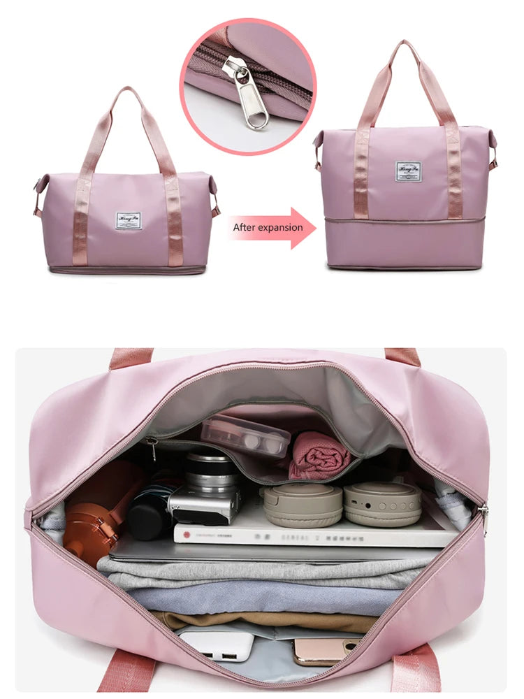 UNIXINU Waterproof Nylon Travel Duffle Bag for Women – Large Capacity Tot