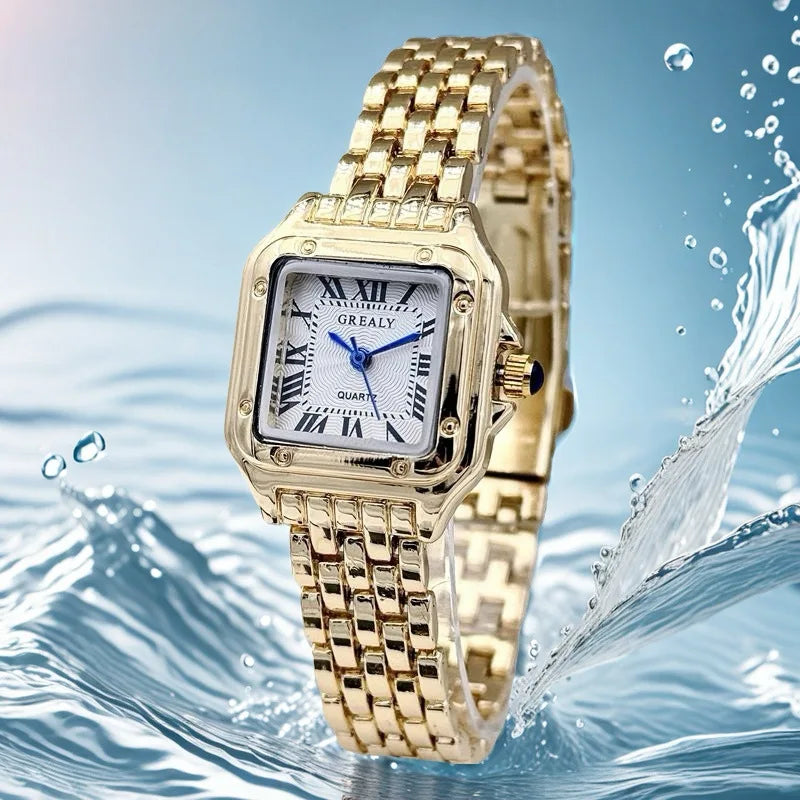 LuxeSquare Women’s Gold Fashion Watch