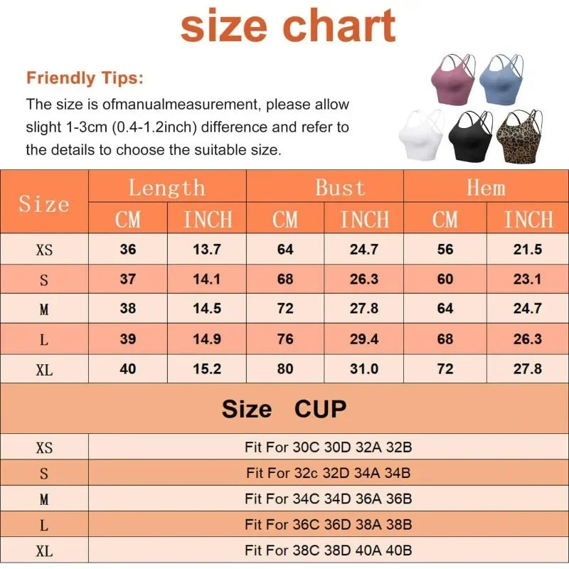 Women’s Padded Sports Bra Crop Top