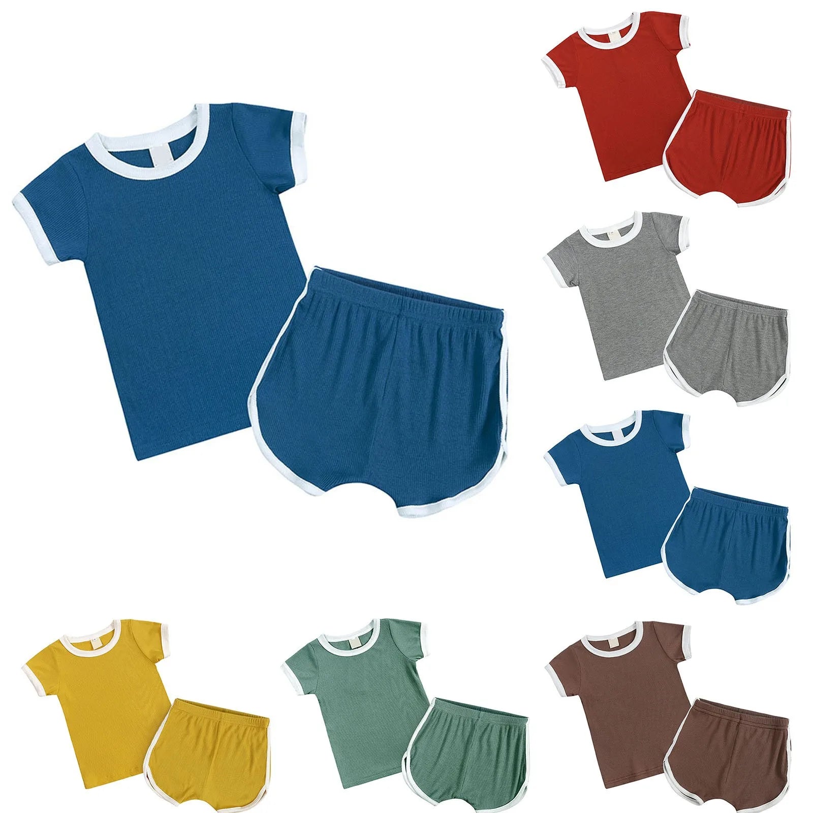 Kids Summer Sweat-Wicking Tee & Shorts Set