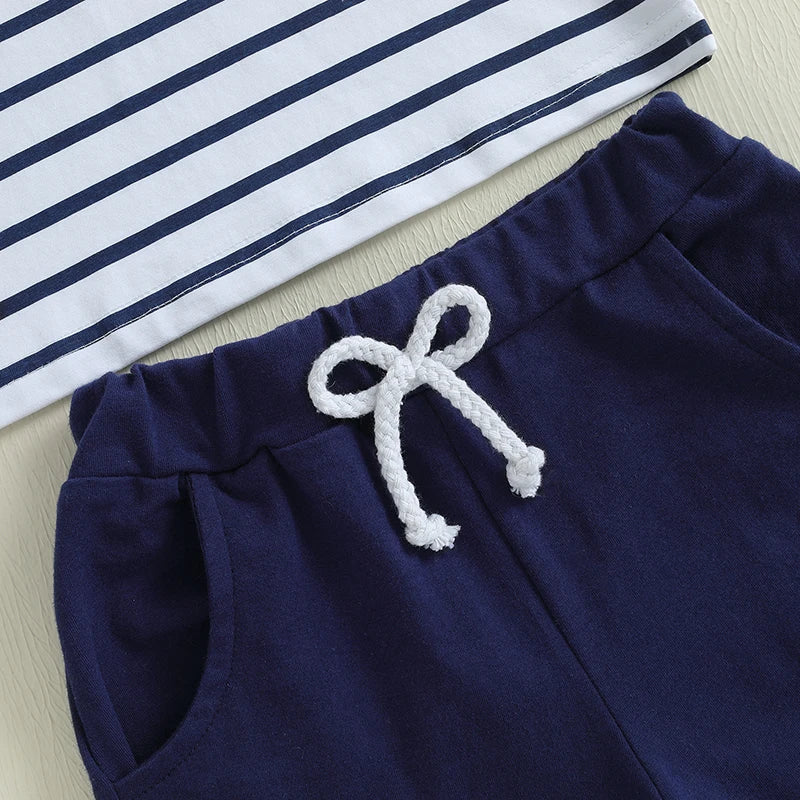 Boys Summer Outfit Set – Graphic Tee & Denim Shorts