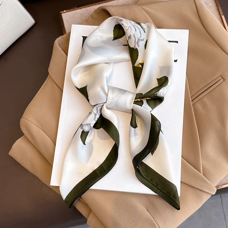 LuxeSilk 70x70cm Printed Women’s Square Scarf – 2025 Fashion Collection