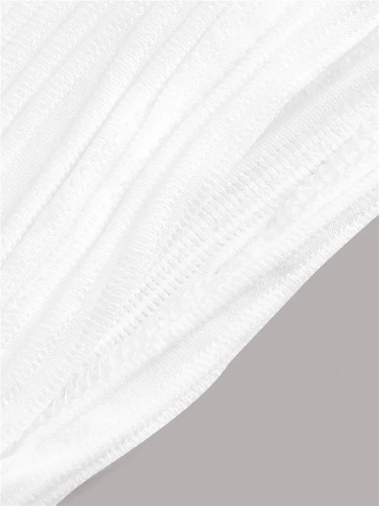 White Backless Crop Halter Top