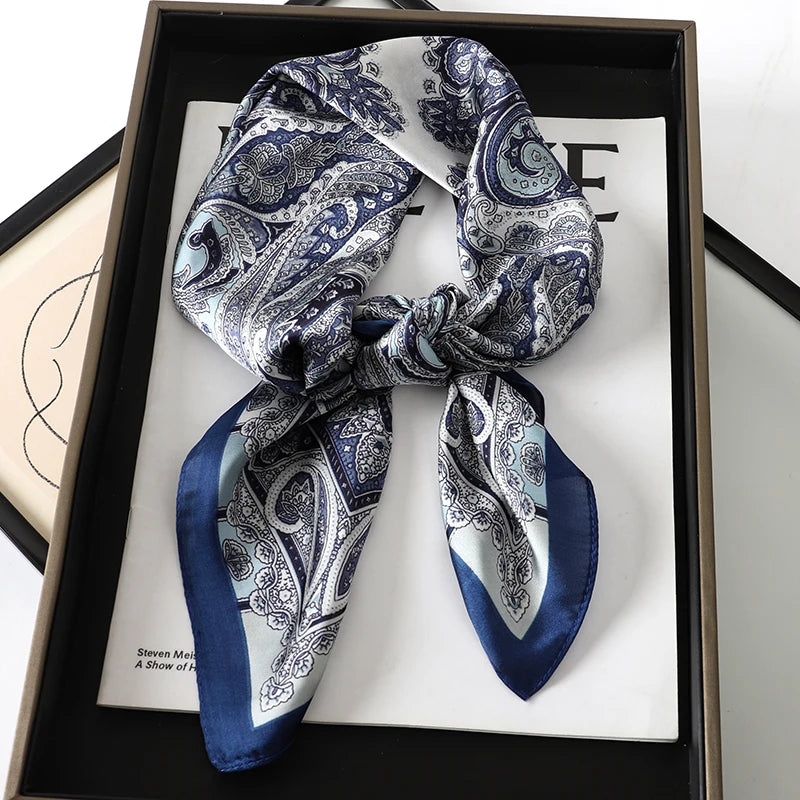LuxeSilk 70x70cm Printed Women’s Square Scarf – 2025 Fashion Collection