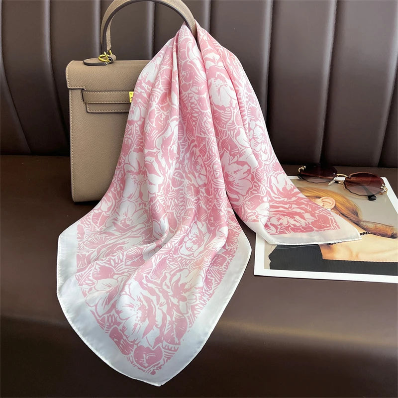 LuxeSilk 70x70cm Printed Women’s Square Scarf – 2025 Fashion Collection