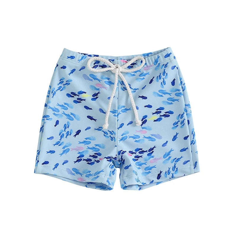 Kids Animal Print Quick-Dry Swim Trunks