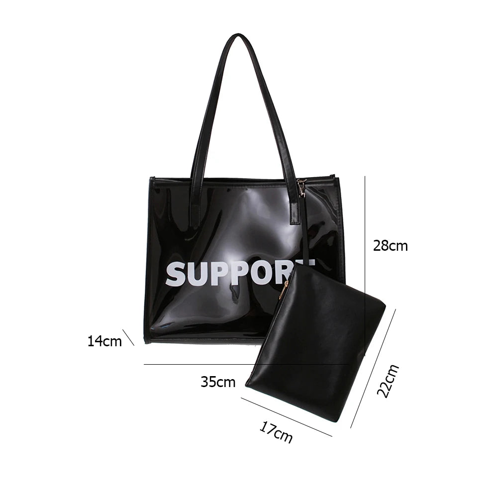 Women’s Clear PVC Jelly Tote Handbag